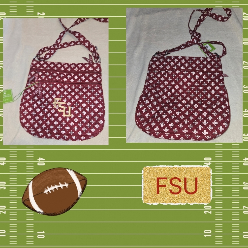 ❤️ NWT Vera Bradley Crossbody Bag FSU Embroidered